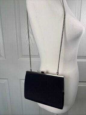Y2K Liz Claiborne Black Clutch, purse Crossbody, shoulder Bag wedding evening ✨
